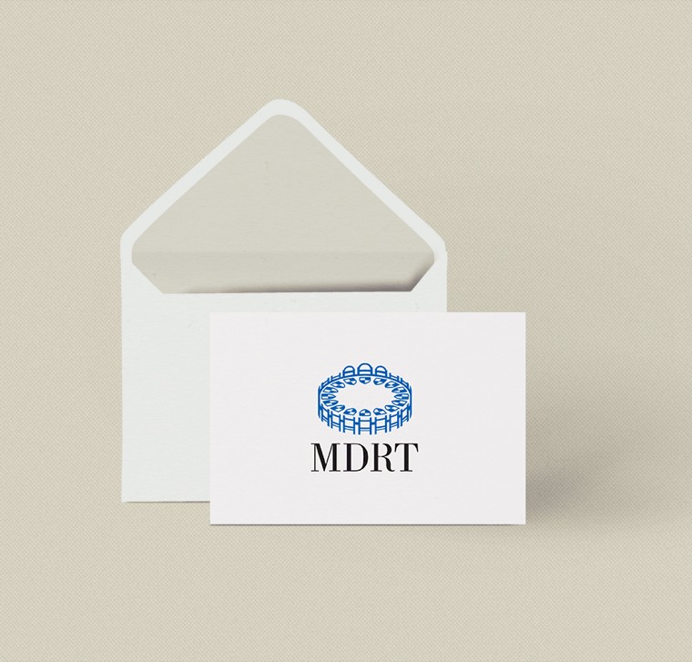 Tarjeta con el logotipo de MDRT